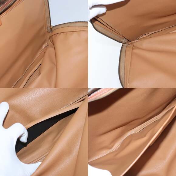 CELINE Macadam Canvas Hand Bag Pvc Leather Brown Gold - Picture 12 of 13